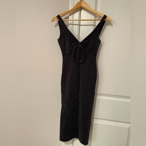 Shimmery black bodycon party dress